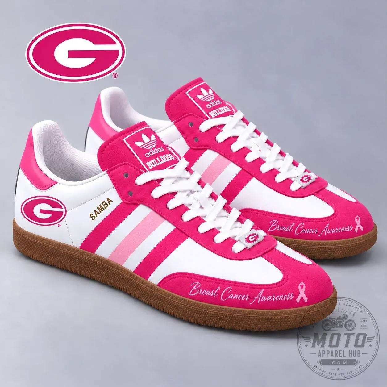 Georgia Bulldogs Breast Cancer Awareness Samba Shoes