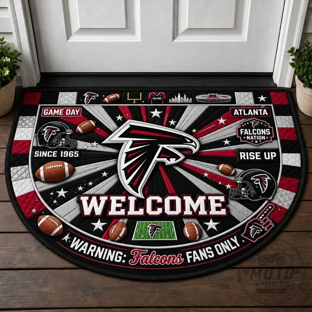 Atlanta Falcons Game Day Welcome Mat - Personalized Football Doormat 1 Atlanta Falcons Game Day Welcome Mat - Personalized Football Doormat