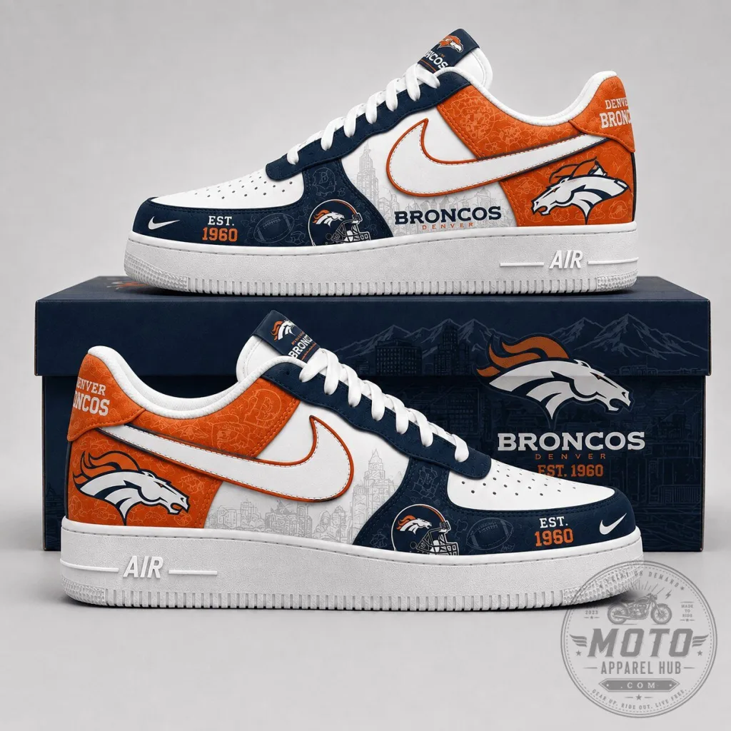 Denver Broncos NFL Team Custom Design Air Force 1 Sneakers Denver Broncos NFL Team Custom Design Air Force 1 Sneakers