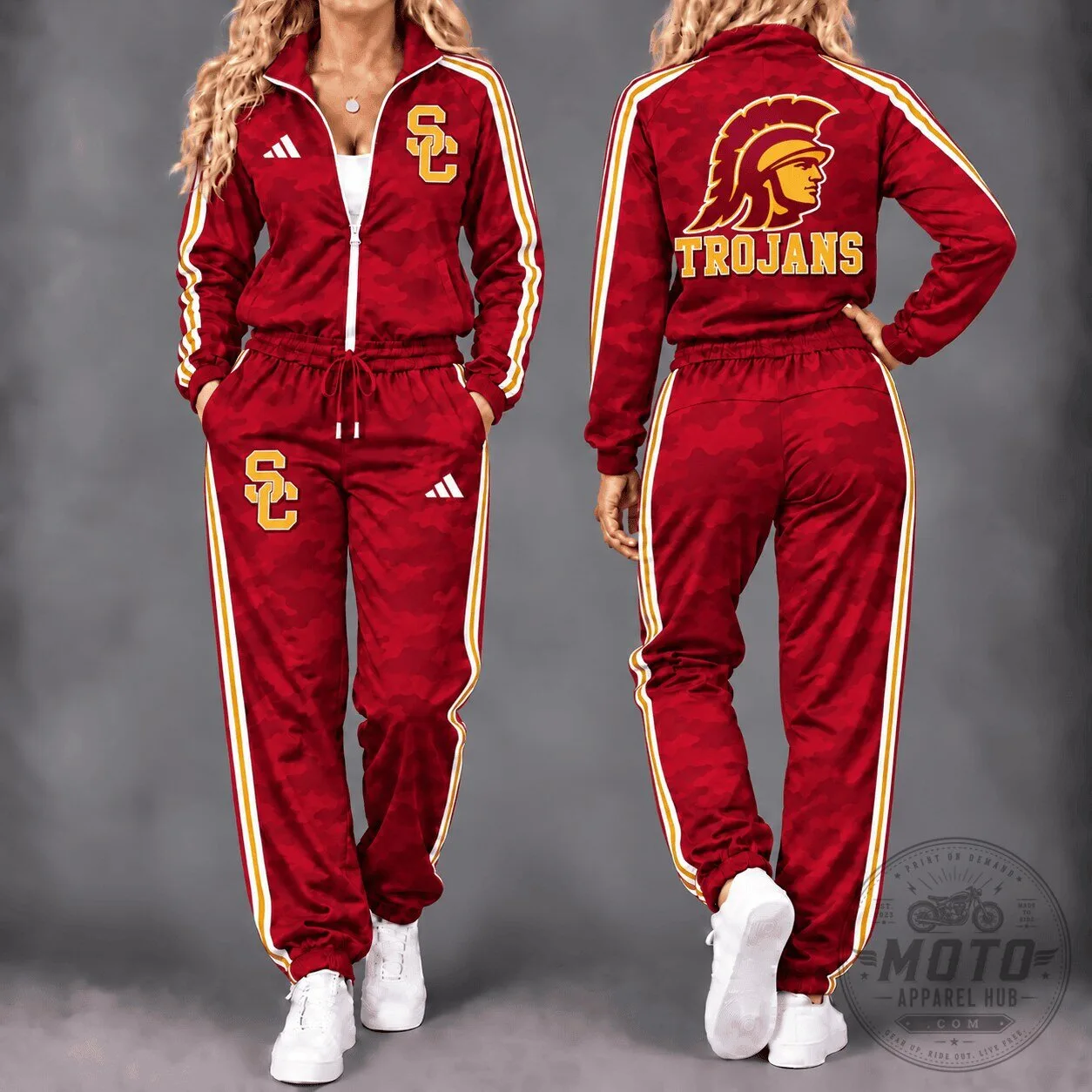 University of Southern California Trojans Red Camouflage Tracksuit Hoodie