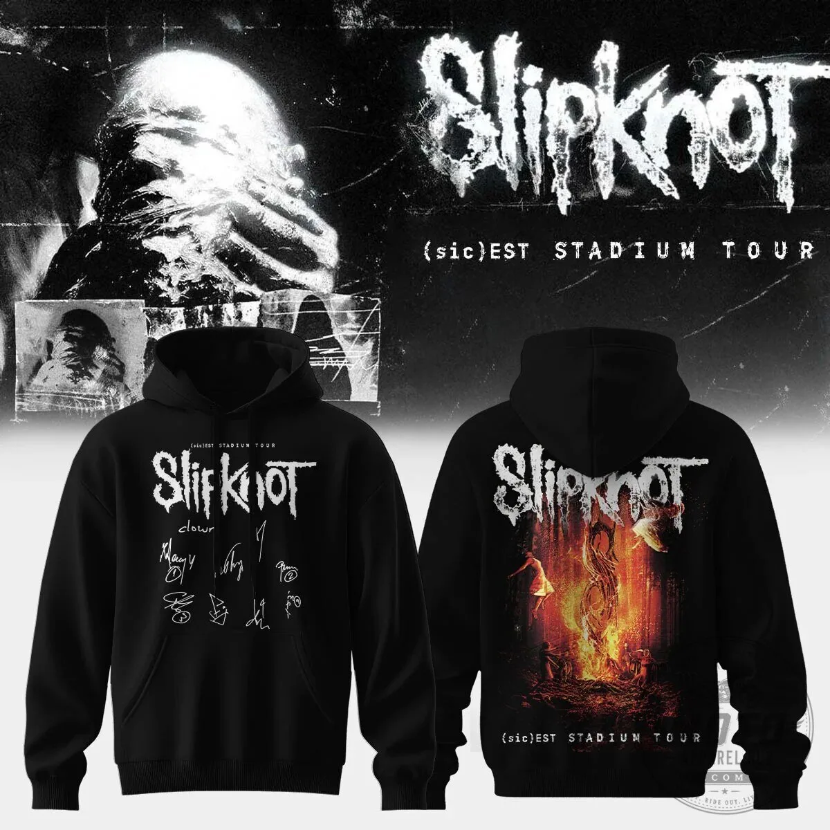 Slipknot (sic)est Stadium Tour Black Graphic Print Hoodie