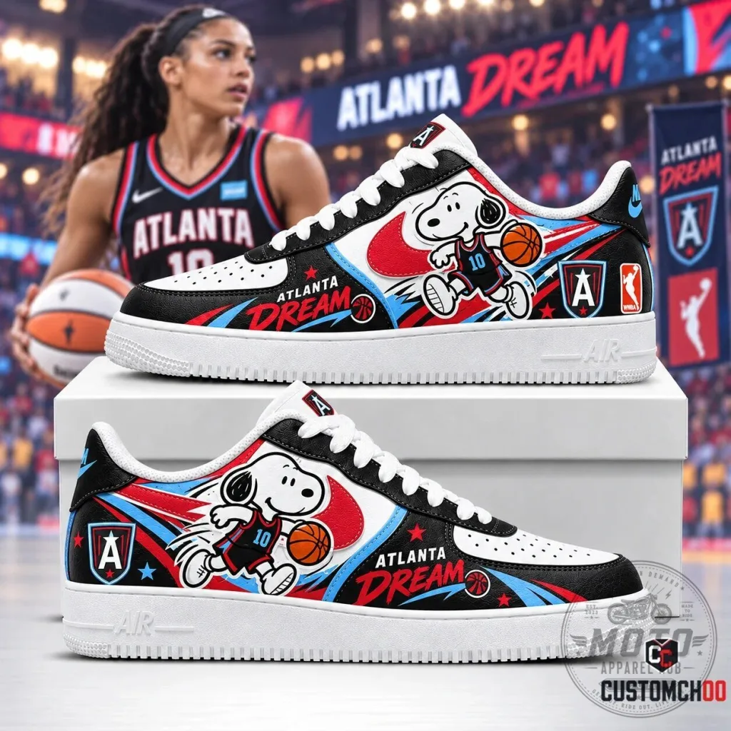 Snoopy Peanuts Cartoon Fan Shoes for Atlanta Dream Basketball Team Snoopy Peanuts Cartoon Fan Shoes for Atlanta Dream Basketball Team