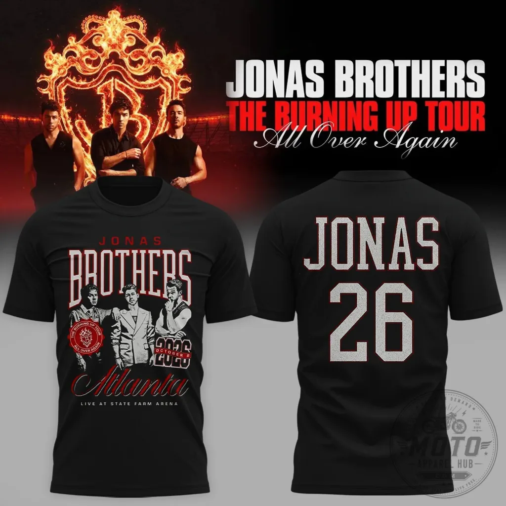Jonas Brothers The Burning Up Tour Live at State Farm Arena Atlanta 2026 T-Shirt Jonas Brothers The Burning Up Tour Live at State Farm Arena Atlanta 2026 T-Shirt
