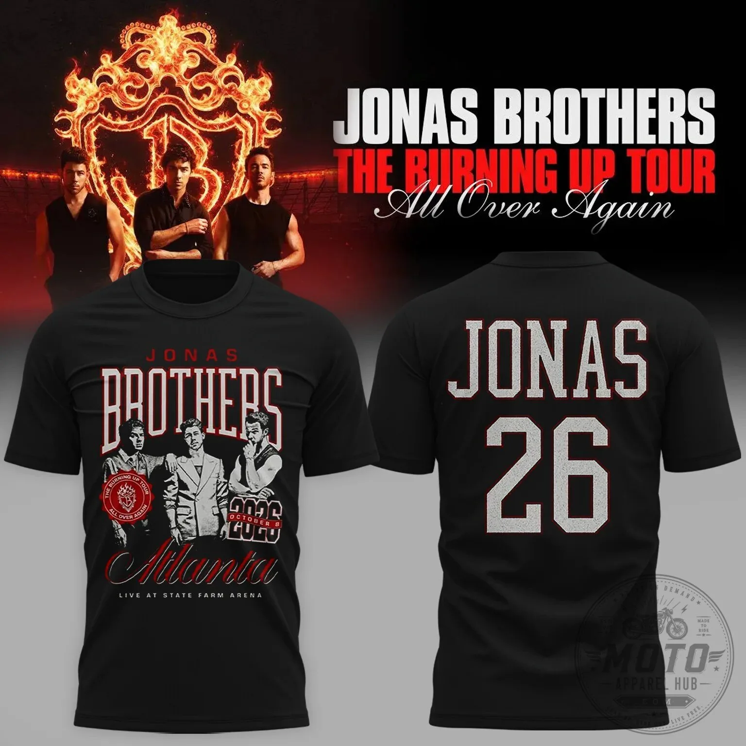 Jonas Brothers The Burning Up Tour Live at State Farm Arena Atlanta 2026 T-Shirt