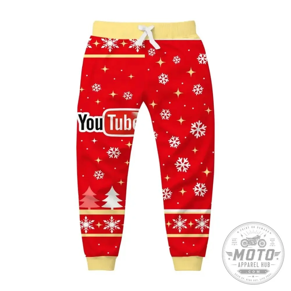 YouTube Christmas Snowflakes and Stars Holiday Jogger Sweatpants
