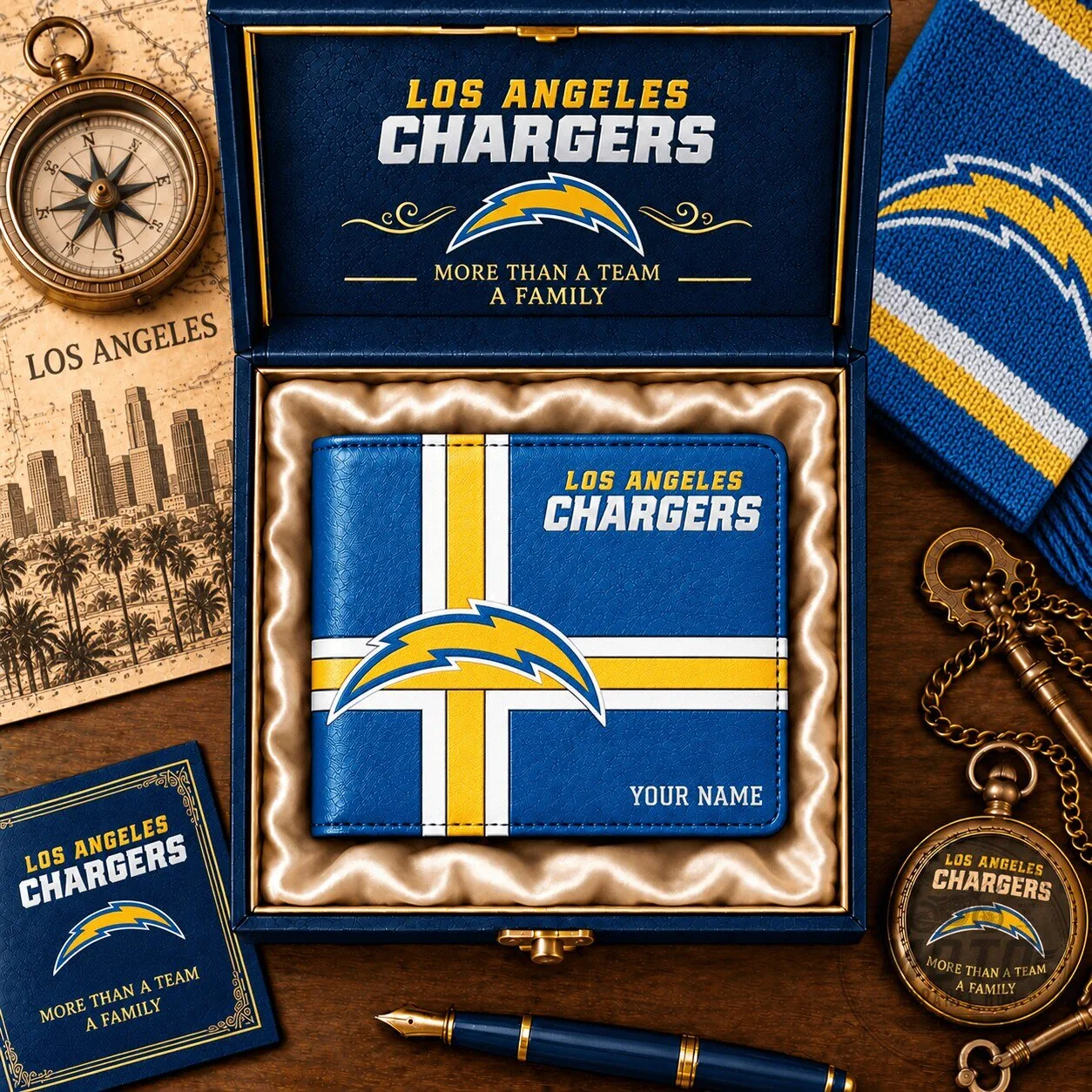 Los Angeles Chargers NFL Football Team Personalized Wallet