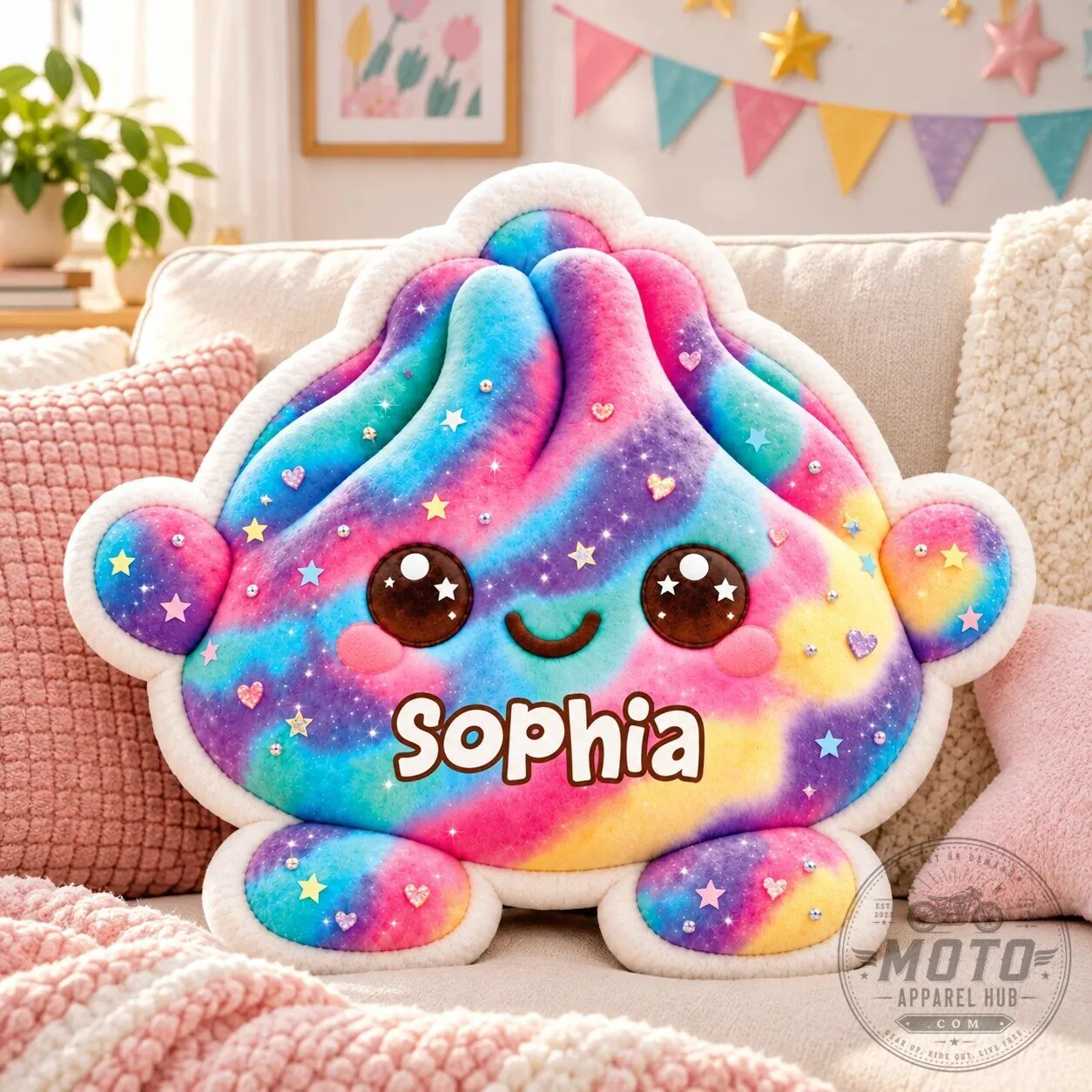 Personalized Rainbow Galaxy Dumpling Shaped Pillow for Kids Bedroom Decor 6 Personalized Rainbow Galaxy Dumpling Shaped Pillow for Kids Bedroom Decor