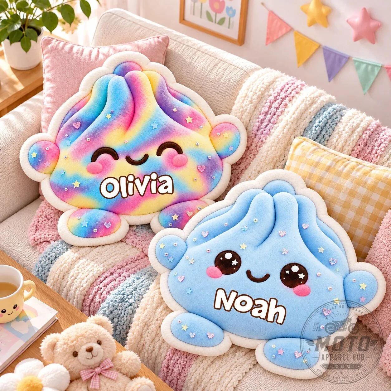 Personalized Rainbow Galaxy Dumpling Shaped Pillow for Kids Bedroom Decor 7 Personalized Rainbow Galaxy Dumpling Shaped Pillow for Kids Bedroom Decor