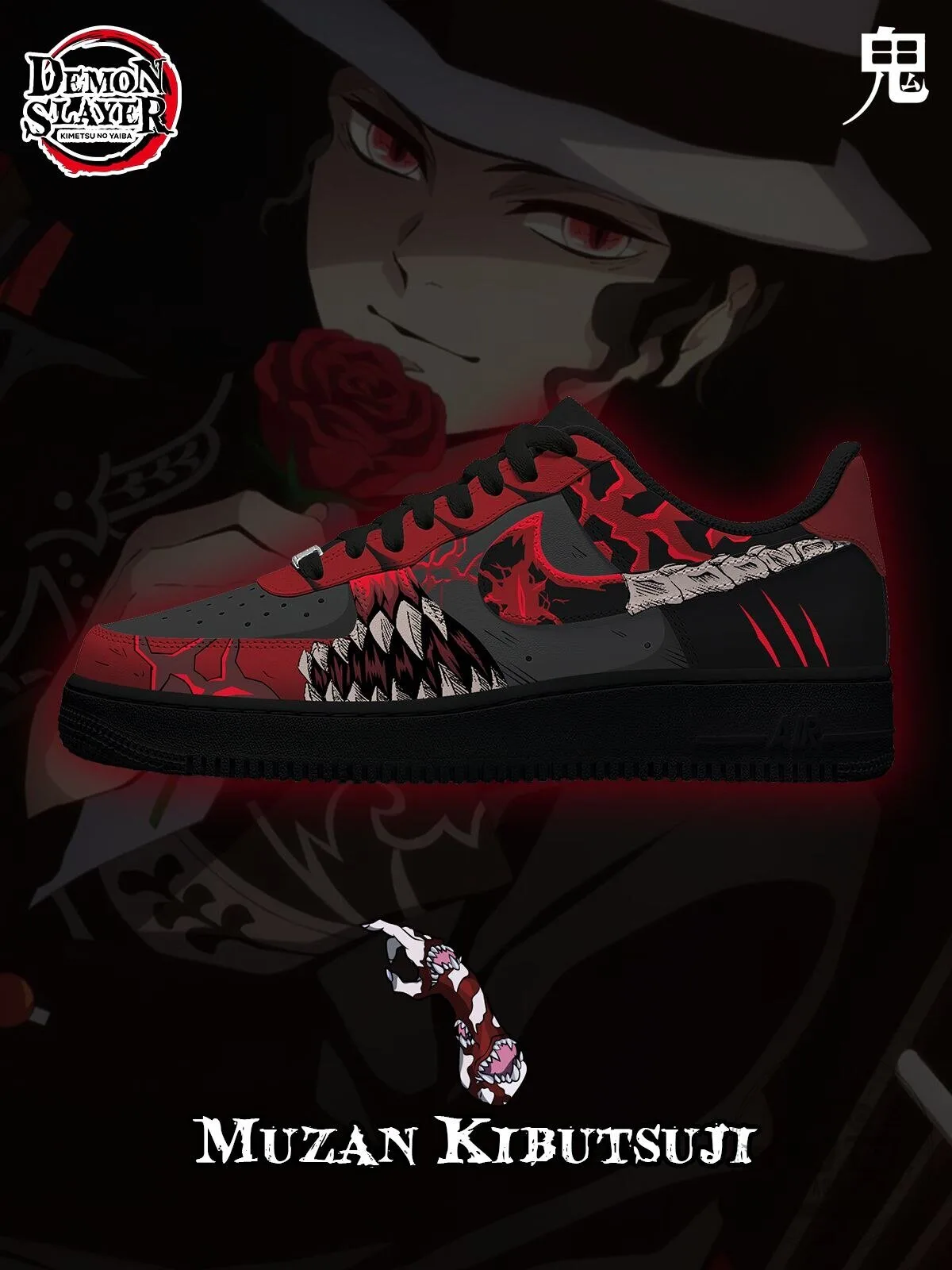 Demon Slayer Muzan Kibutsuji Anime Custom Shoes