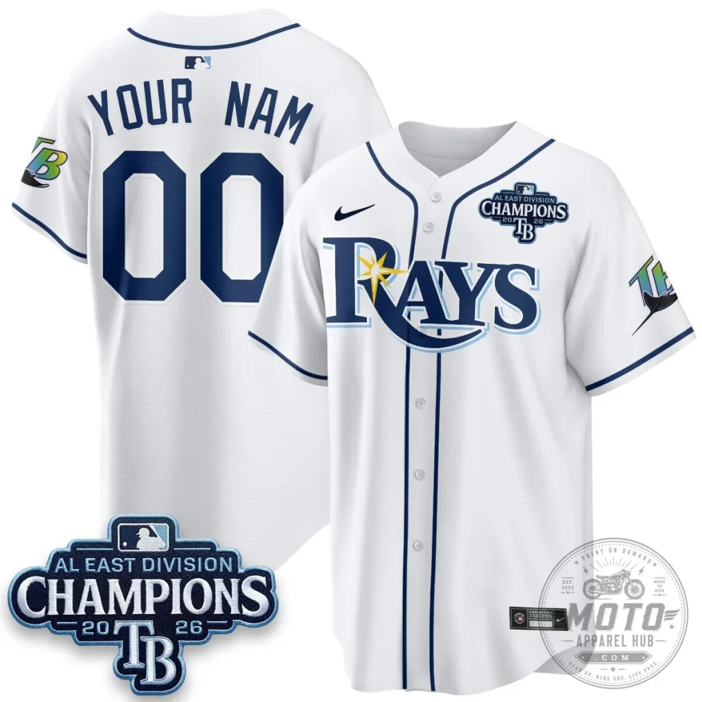 Custom Baseball Jersey for 2026 AL East Champions - Tampa Bay Rays Custom Baseball Jersey for 2026 AL East Champions - Tampa Bay Rays