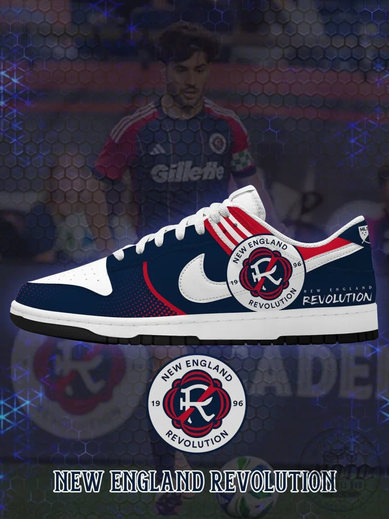 New England Revolution Soccer Team Custom Court Low Top Shoes