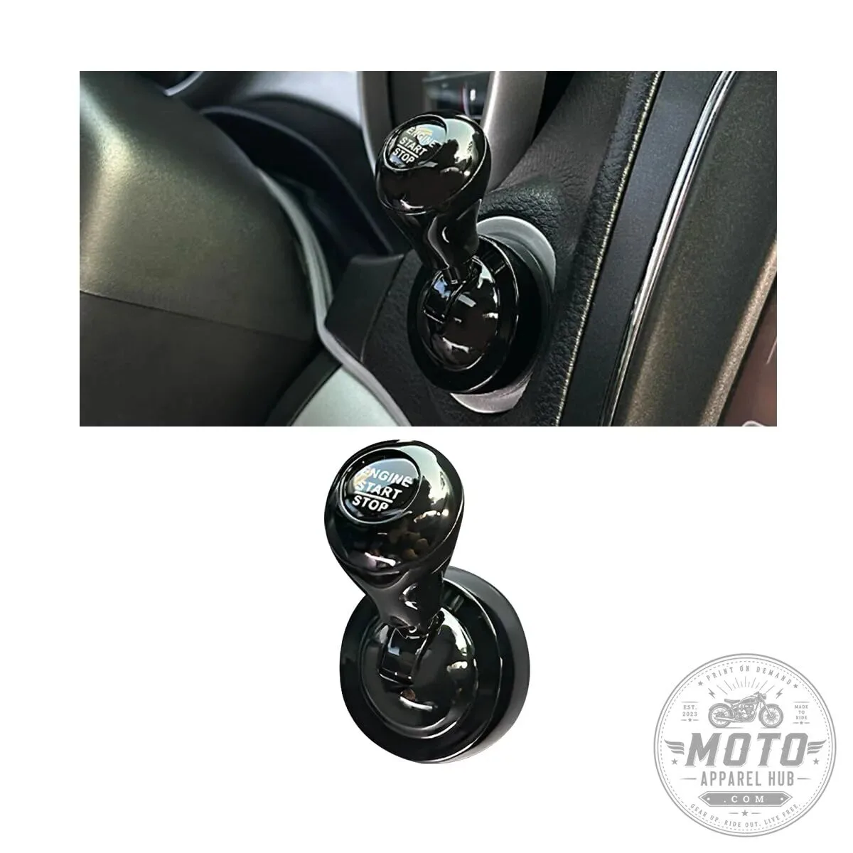 Car Engine Start Stop Button Cover Black Joystick Style Push Start Knob