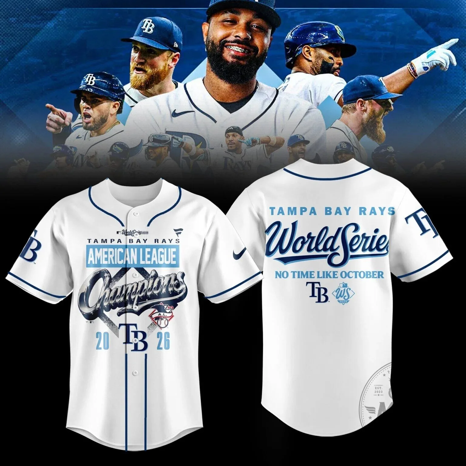 2026 American League Champion Jersey for Tampa Bay Rays Baseball Fans