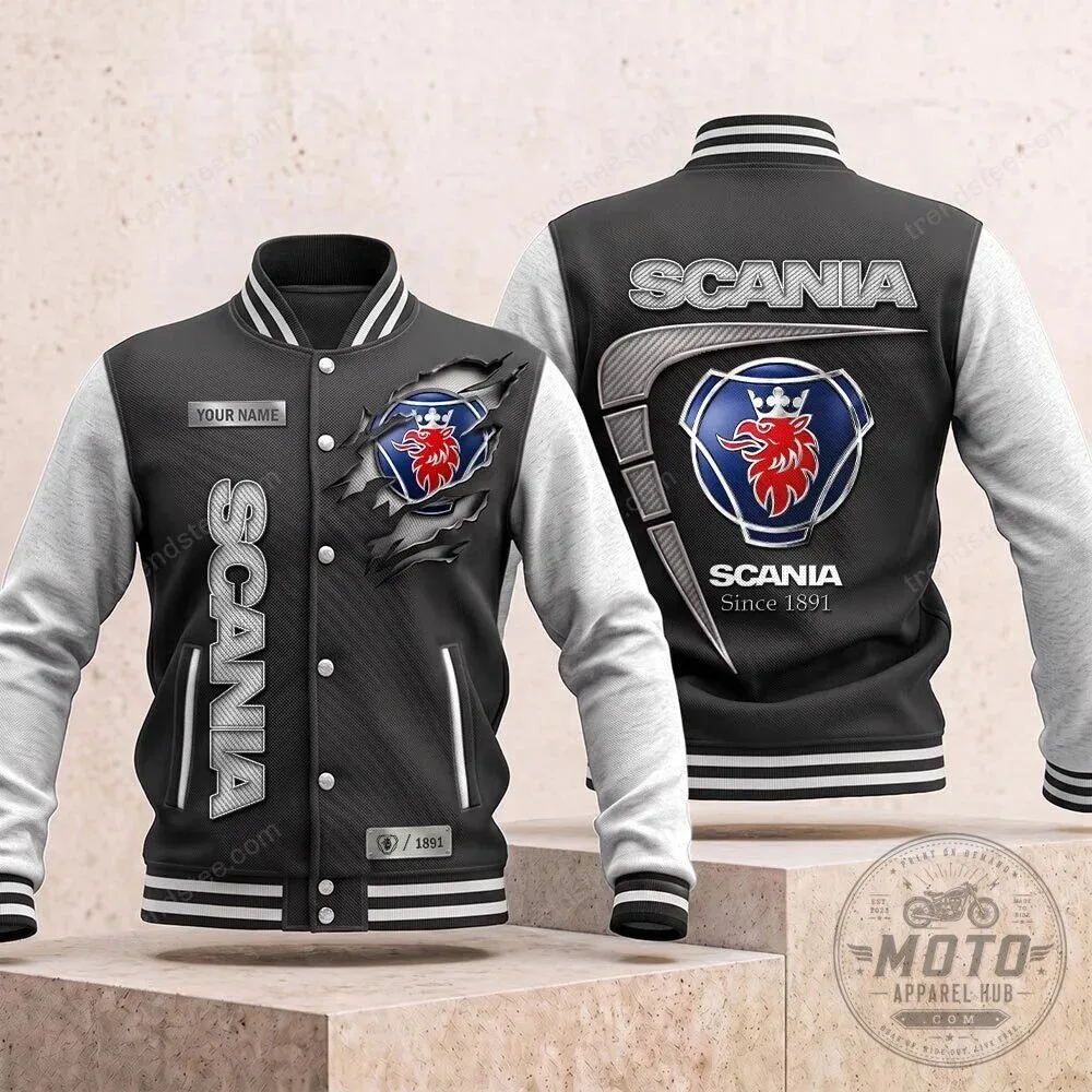 Scania Trucking Company Logo Varsity Jacket 1 Scania Trucking Company Logo Varsity Jacket