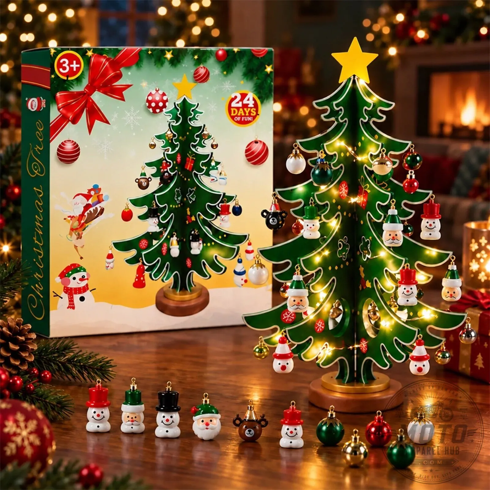 Christmas Tree Advent Calendar with 24 Days of Surprise Ornaments 2D 12 Christmas Tree Advent Calendar with 24 Days of Surprise Ornaments 2D