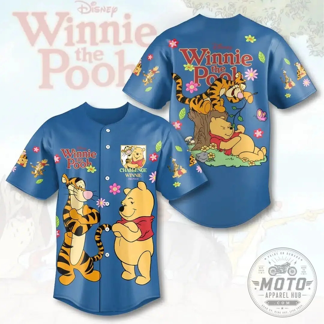 Winnie the Pooh and Tigger Disney Cartoon Characters Baseball Jersey