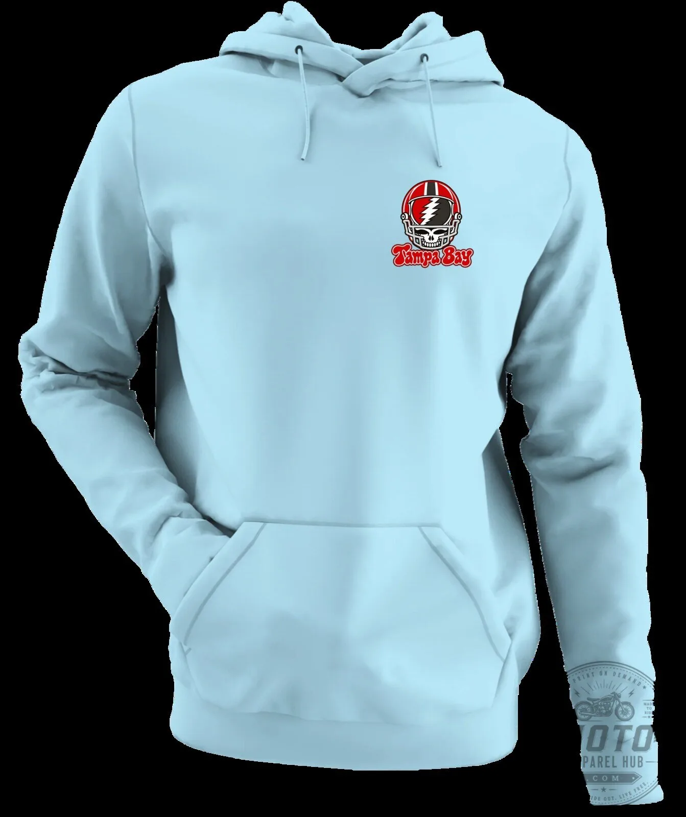 Grateful Dead Tampa Bay Football Helmet Light Blue Hoodie