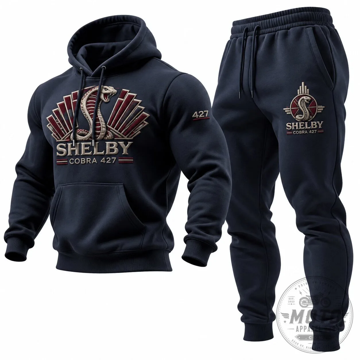 Shelby Cobra 427 Muscle Car Logo Navy Blue Hoodie for Men