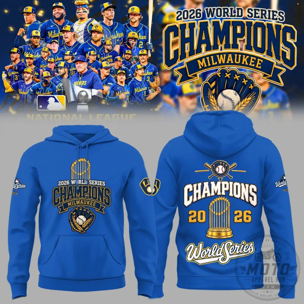 Hoodie Celebrating the Milwaukee Brewers 2026 World Series Championship 42 Hoodie Celebrating the Milwaukee Brewers 2026 World Series Championship