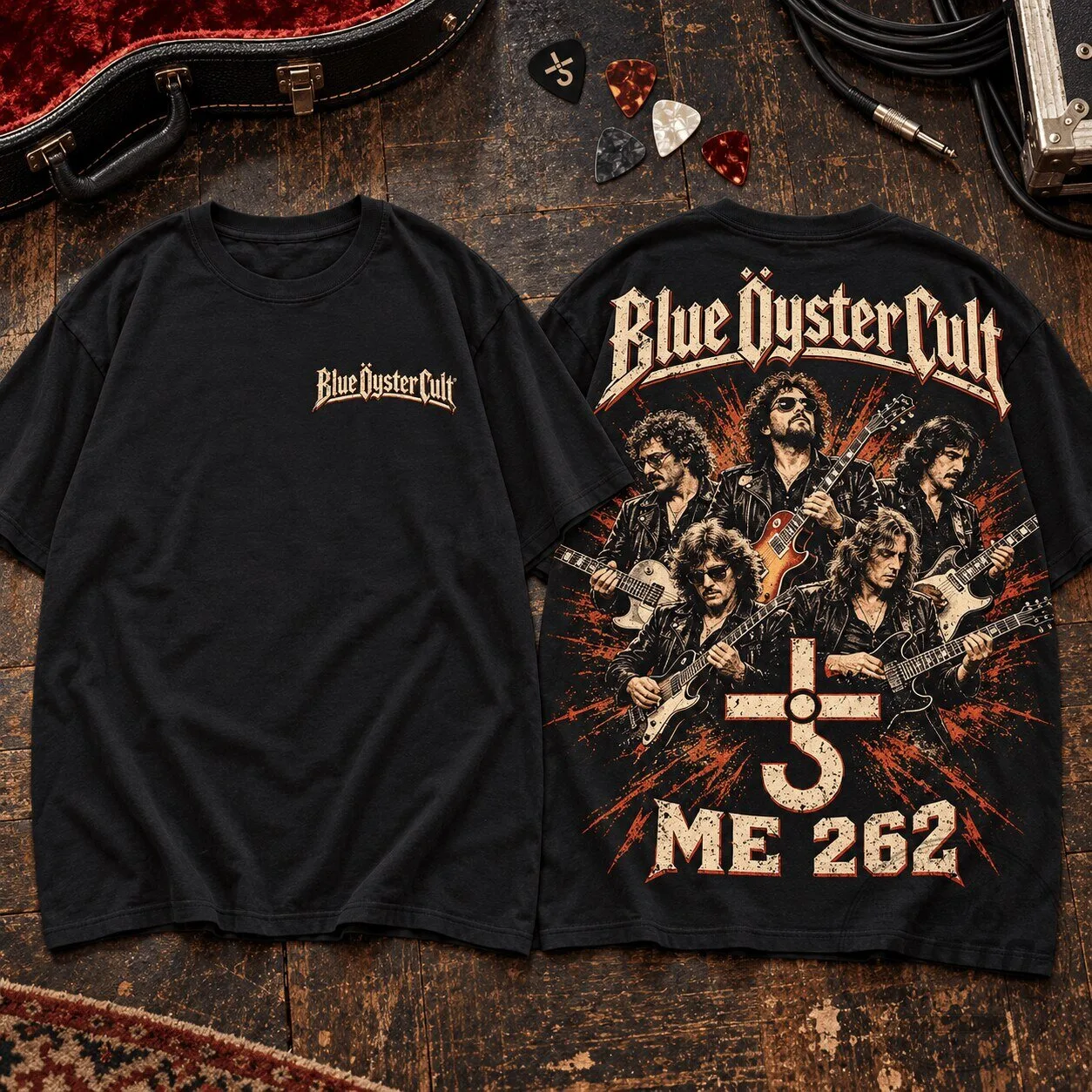 Blue Öyster Cult ME 262 Vintage Band Portrait Premium T-Shirt for Classic Rock Devotees