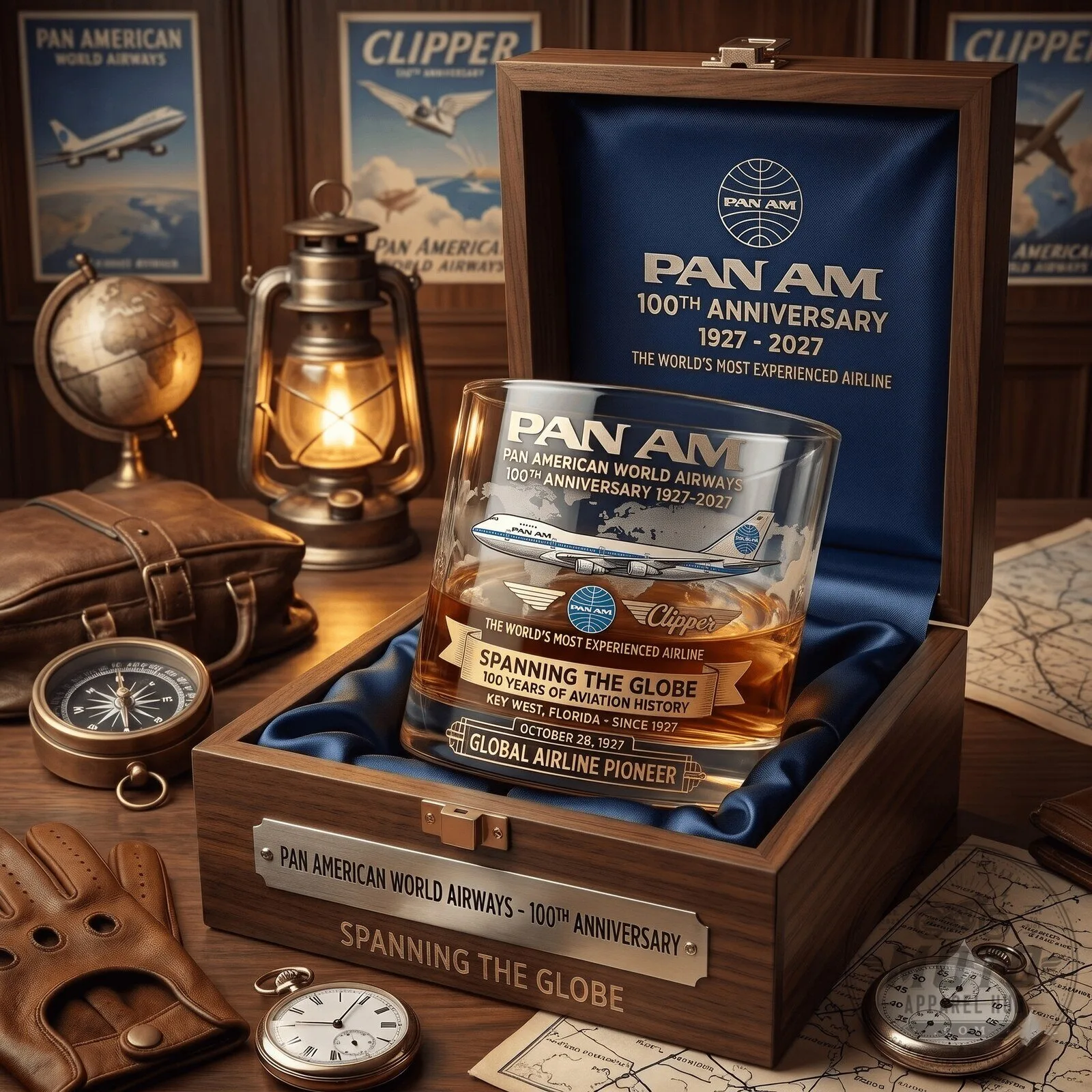 Pan American World Airways 100th Anniversary Spanning The Globe Drinking Glass