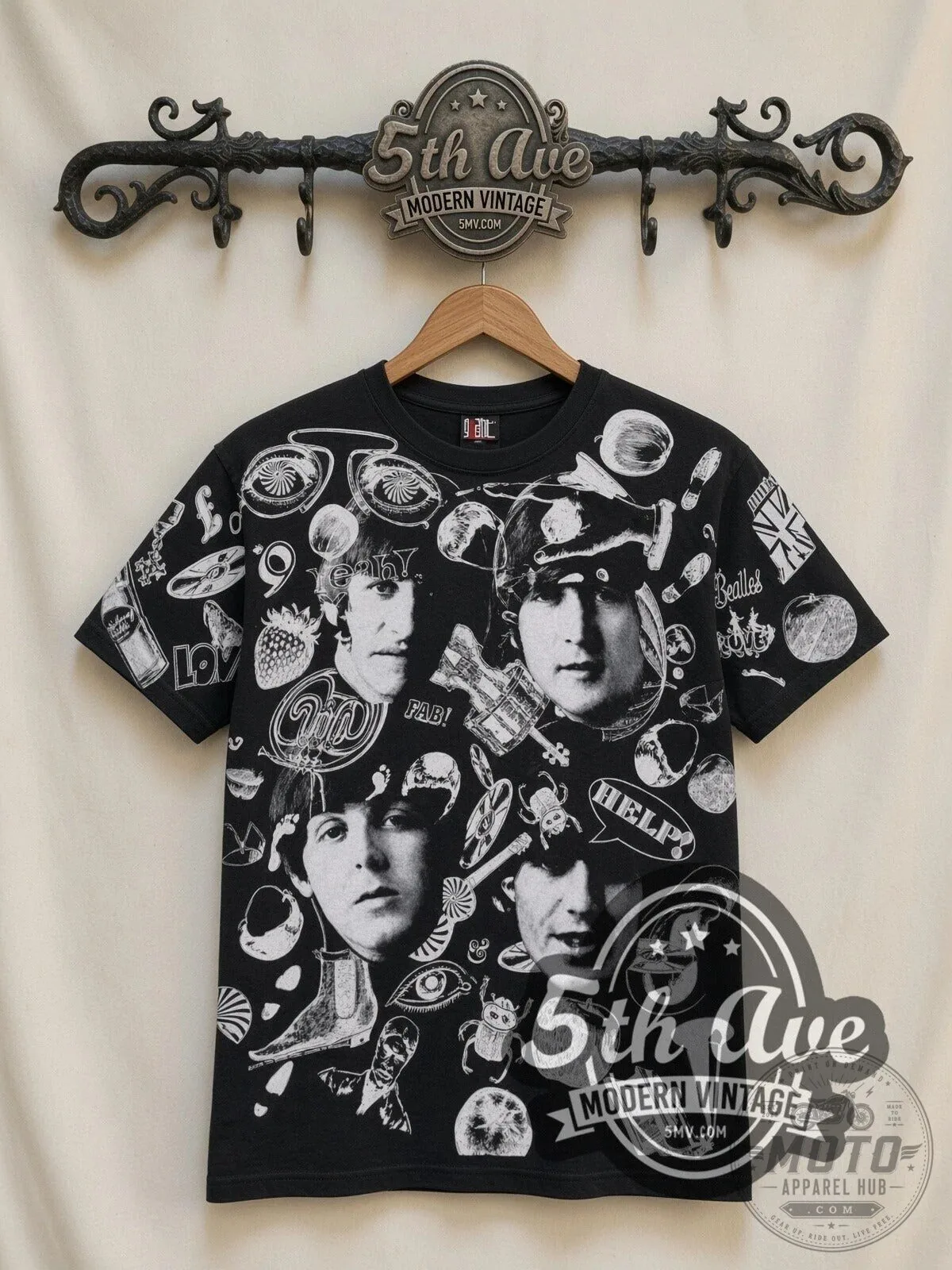 The Beatles Help! Album Collage All Over Print Vintage Band T-Shirt