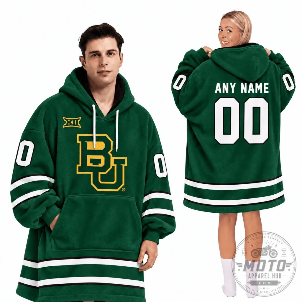 Baylor Bears Football Team Oversized Wearable Blanket Hoodie with Pockets Baylor Bears Football Team Oversized Wearable Blanket Hoodie with Pockets