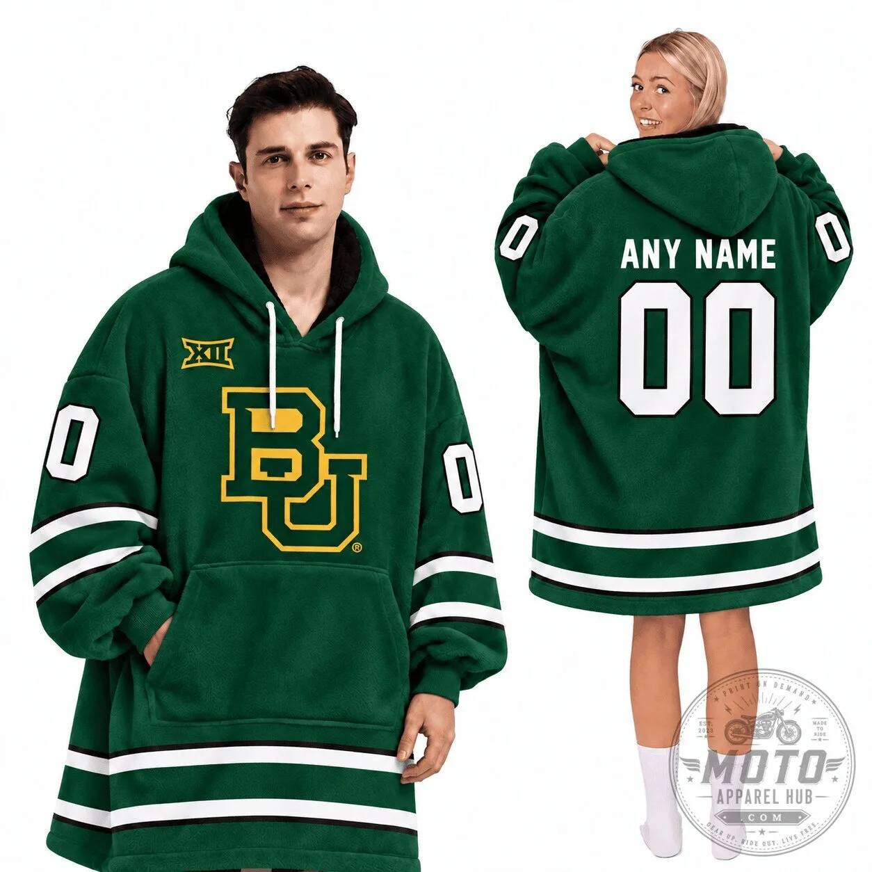 Baylor Bears Football Team Oversized Wearable Blanket Hoodie with Pockets 3 Baylor Bears Football Team Oversized Wearable Blanket Hoodie with Pockets