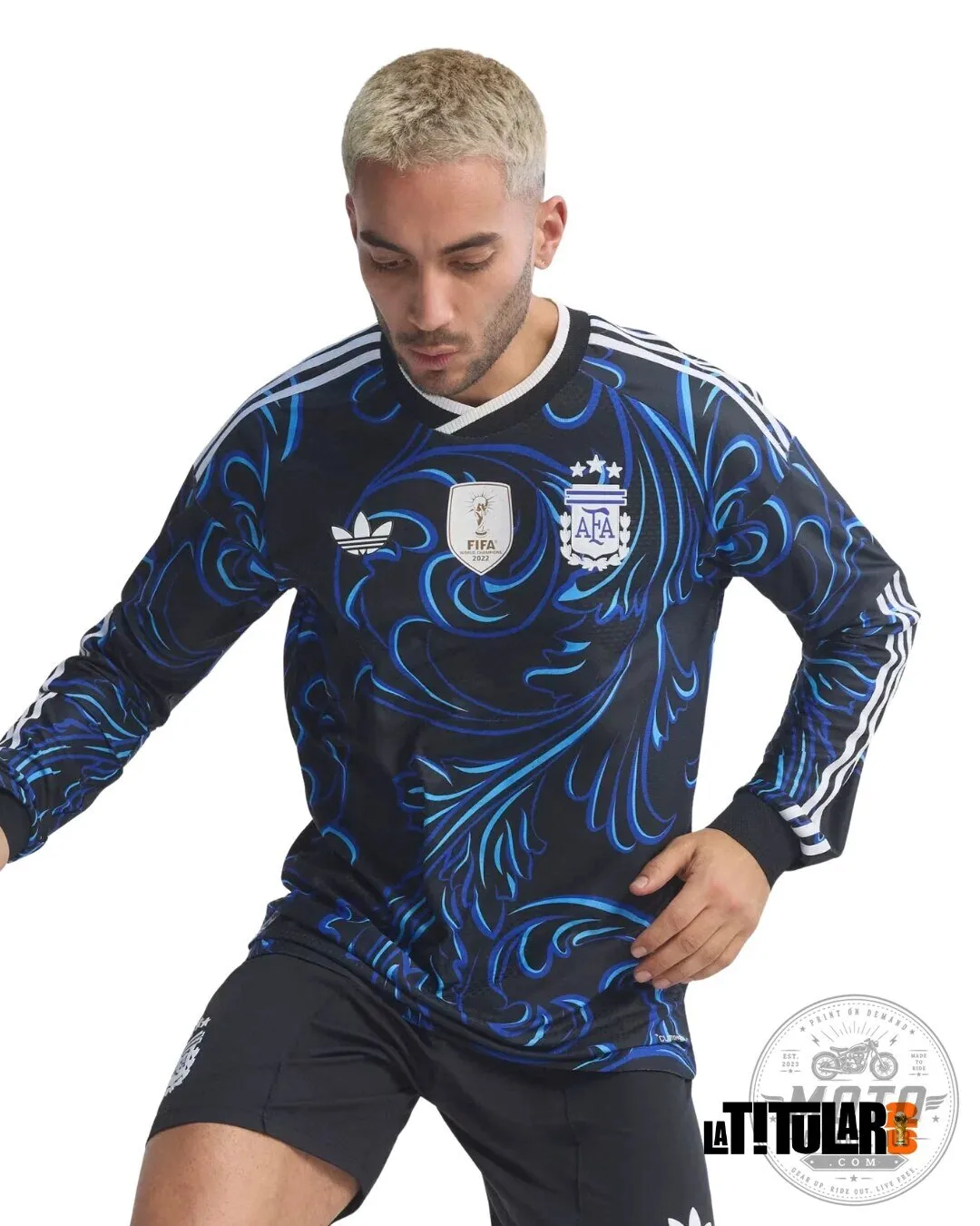 Away Long Sleeve Soccer Jersey for Argentina National Football Team - World Cup Edition 10 Away Long Sleeve Soccer Jersey for Argentina National Football Team - World Cup Edition