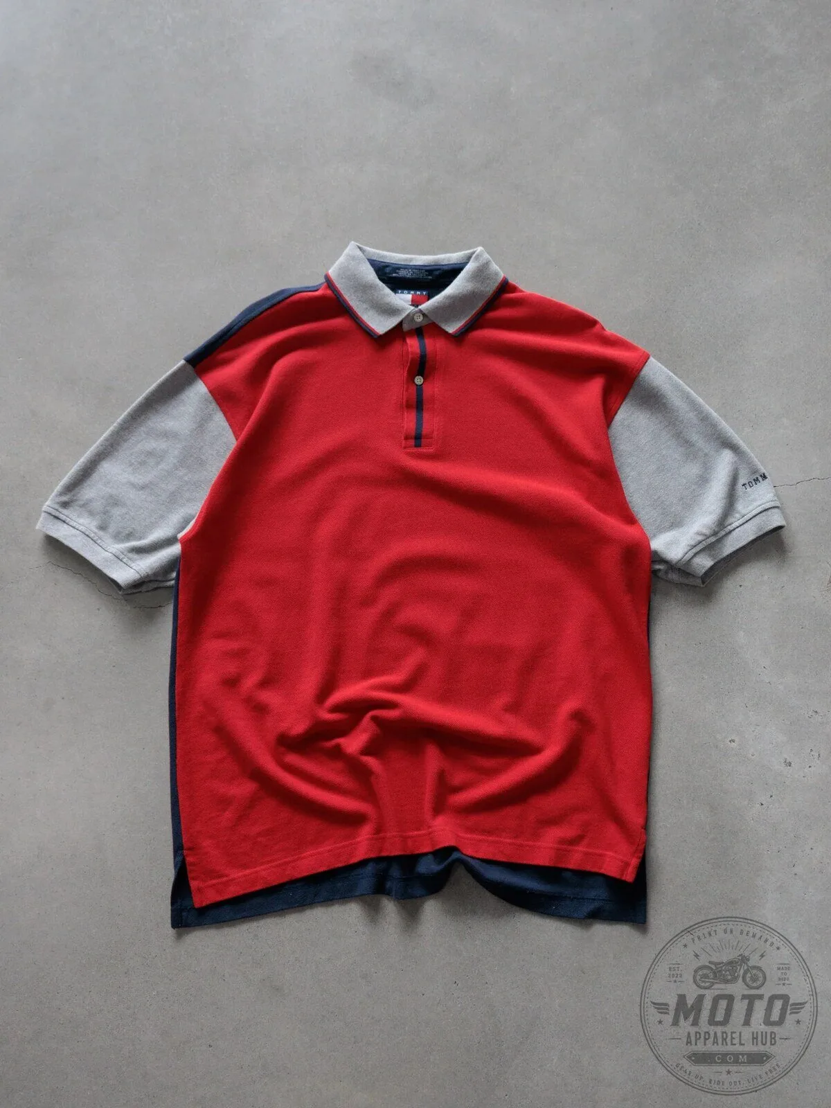 Vintage Tommy Hilfiger Color Block Short Sleeve Polo Shirt