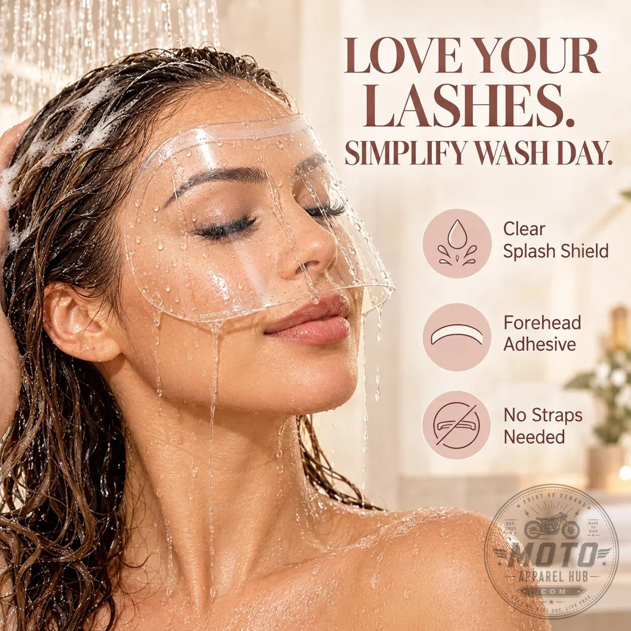 Clear Adhesive Eyelash Extension Shower Shield for Washing Hair and Face 13 Clear Adhesive Eyelash Extension Shower Shield for Washing Hair and Face
