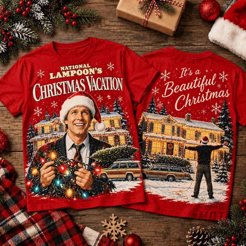 National Lampoon's Christmas Vacation Clark Griswold Holiday Collage T-Shirt National Lampoon's Christmas Vacation Clark Griswold Holiday Collage T-Shirt
