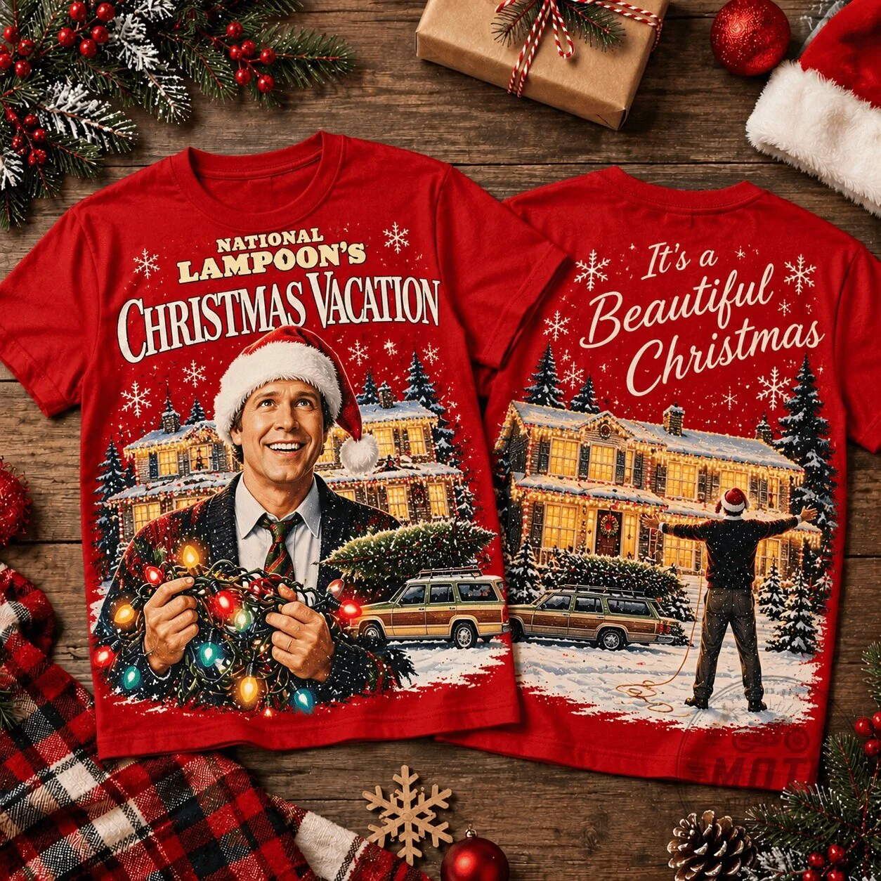 National Lampoon's Christmas Vacation Clark Griswold Holiday Collage T-Shirt 3 National Lampoon