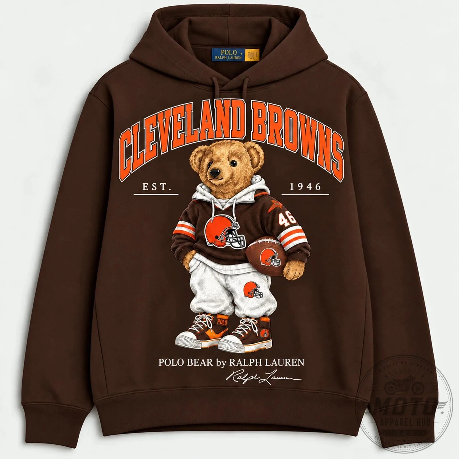 Polo Ralph Lauren Cleveland Browns Football Team Bear Hoodie