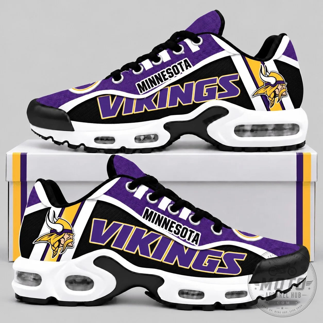 Bold Wordmark Air Cushion Sneakers for Minnesota Vikings Fans in the NFL
