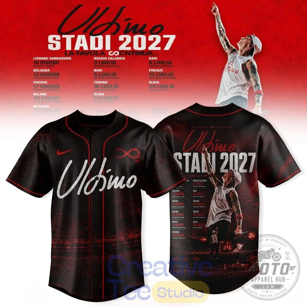 Ultimo Stadi 2027 Tour Dates Baseball Jersey 3 Ultimo Stadi 2027 Tour Dates Baseball Jersey
